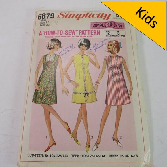 Simplicity 6879 sewing pattern size 12 EASY Dress - Picture 1 of 6